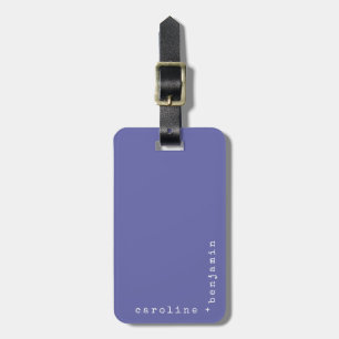 Minimal Typewriter Typography Corner Names Purple Luggage Tag