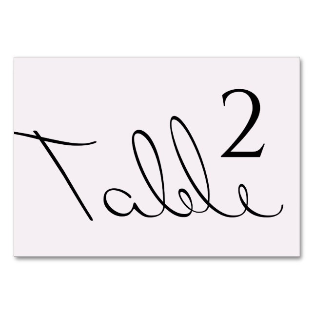 Minimal Typographic Fun Yet Formal Wedding Table Number (Front)