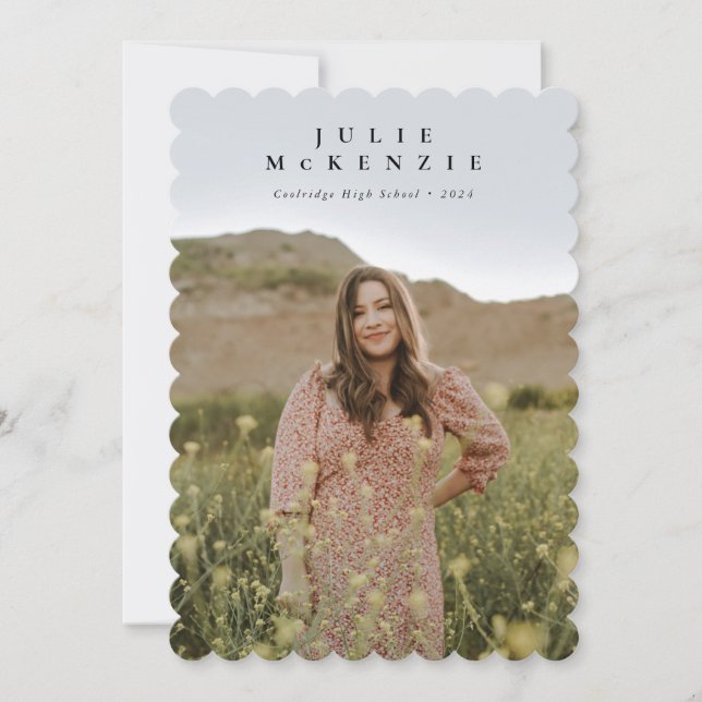 Minimal Typographic Overlay Graduation Photo  Announcement (Front)