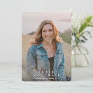 Minimal Typographic Overlay Graduation Photo Announcement
