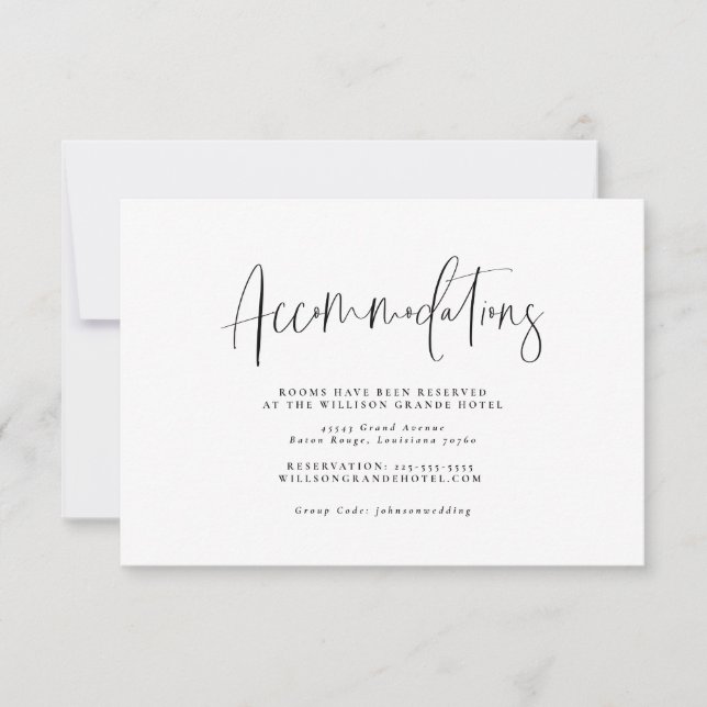 Minimal Typography Accommodations Enclosure Card (Front)