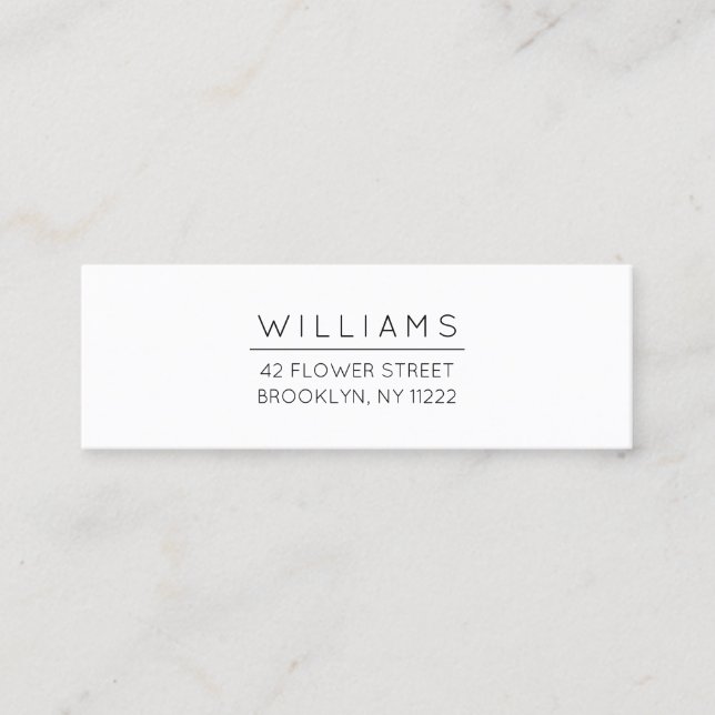Minimal Typography Address 01 . Mini Business Card (Front)