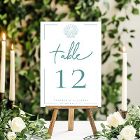 Minimal Typography Aqua & White Seashell Wedding