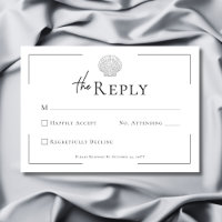 Minimal Typography Black & White Shell Wedding