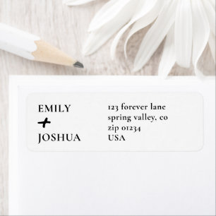 Minimal Typography Black White Wedding Address