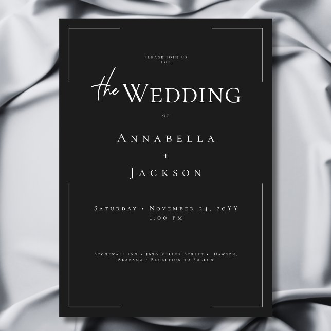 Minimal Typography Black & White Wedding Invitation (Minimal Typography Black & White Wedding Invitation)