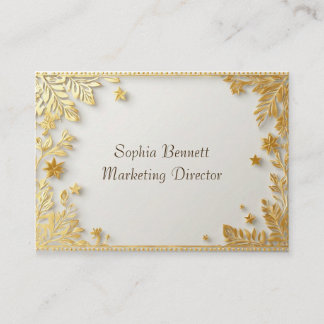 Minimal Typography Botanical Foliage Gold Gradient Business Card