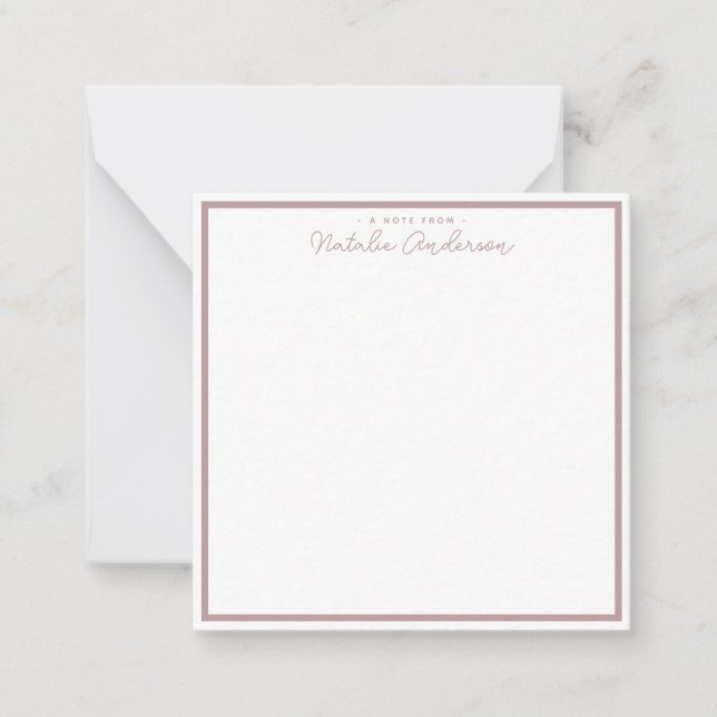 Minimal Typography Casual Script Pastel Rose Card (Front)