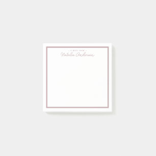Minimal Typography Casual Script Pastel Rose Post-it Notes