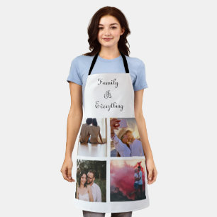 Minimal Typography Custom Collage Photo  Apron