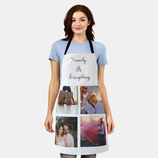 Minimal Typography Custom Collage Photo  Apron (Worn)