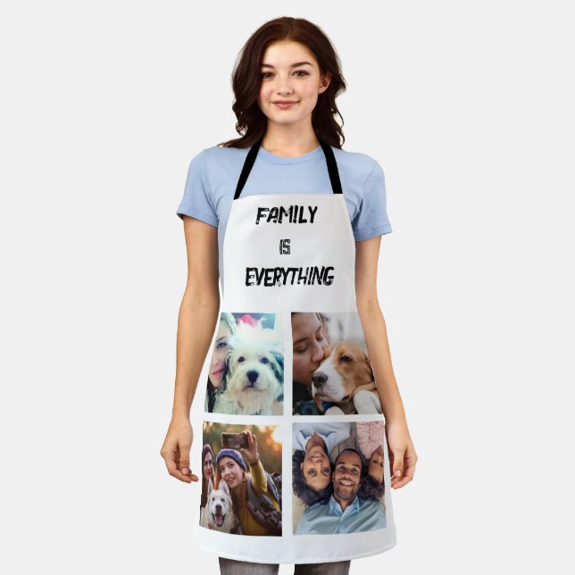 Minimal Typography Custom Collage Photo  Apron (Worn)