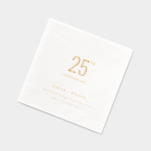 Minimal Typography Custom Wedding Anniversary Foil Napkins
