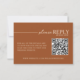 Minimal Typography Earth Tone Terracotta QR RSVP