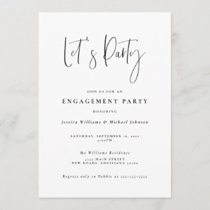 Minimal Typography Engagement Party Invitation