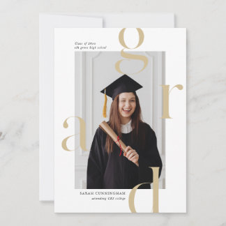Minimal Typography Graduation Announcement Cards