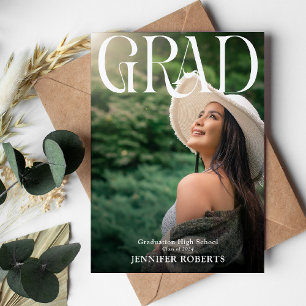 Minimal Typography & Graduation Photo Announcement