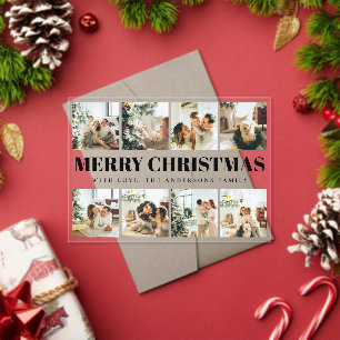 Minimal Typography Merry Christmas Holiday  Card Acrylic Invitations