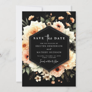 Minimal Typography Peach Wedding  Save The Date