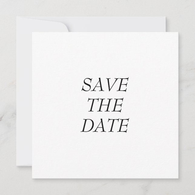 Minimal Typography Save the Date (Front)