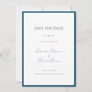 Minimal Typography Timeless Elegant Teal Wedding Save The Date