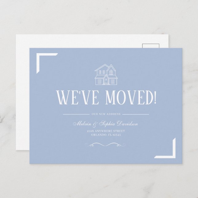 Minimal Typography We Have Moved New Address Postc Postcard (Front/Back)