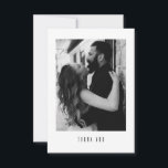 Minimal Typography Wedding Photo Thank You Card<br><div class="desc">Share your heartfelt appreciation with this elegant minimalist wedding thank you card featuring a modern black and white photo layout, clean typography, and timeless design. Perfect for newlyweds who want a sophisticated way to thank family and friends for celebrating their special day. Customize with your favourite wedding portrait, personal message,...</div>