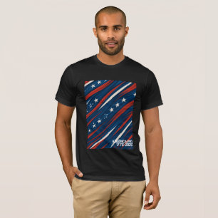 Minimal USA Flag Stripe Pattern   Men's  T-Shirt