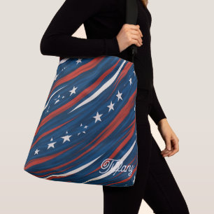 Minimal USA Flag Stripe Pattern   Women's  Crossbody Bag