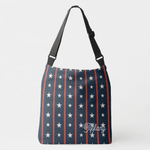 Minimal USA Star Field Pattern   Women's Luxury Crossbody Bag