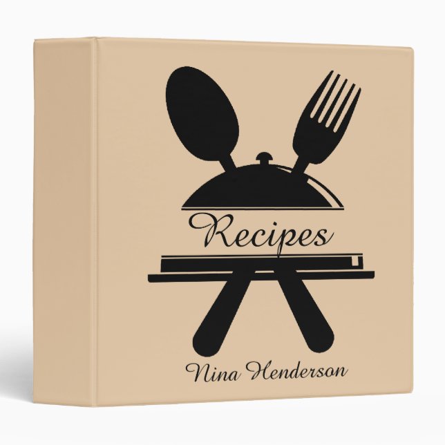 Minimal Utensil Personalized Binder (Front/Spine)