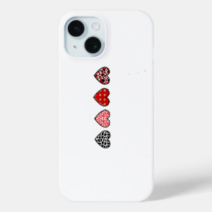 minimal valentine hearts / “cute love pattern” iPhone 15 case