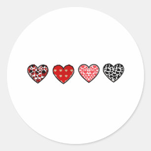 minimal valentine hearts / “cute love pattern” classic round sticker
