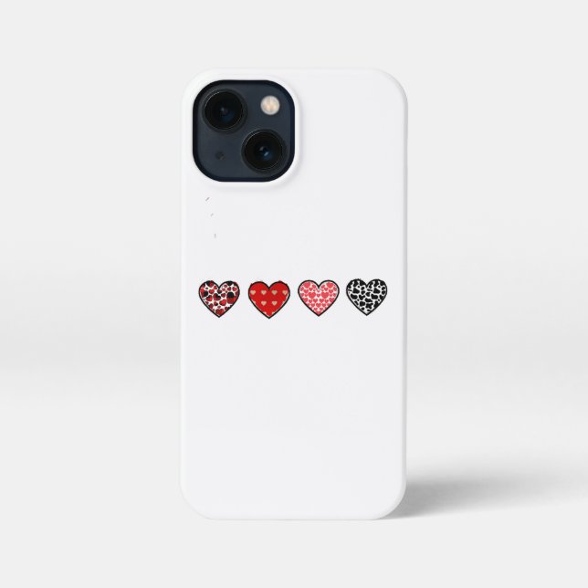 minimal valentine hearts / “cute love pattern” iPhone case (Back)