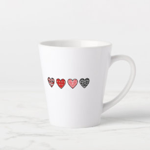 minimal valentine hearts / “cute love pattern” latte mug