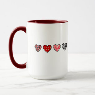 minimal valentine hearts / “cute love pattern” mug