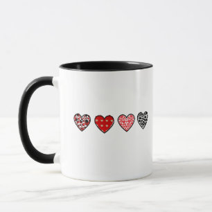 minimal valentine hearts / “cute love pattern” mug