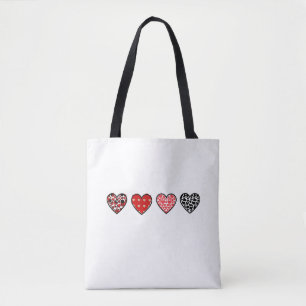 minimal valentine hearts / “cute love pattern” tote bag