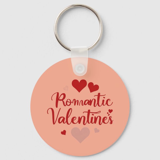 Minimal Valentine’s Day Love Typography Design | R Keychain (Front)