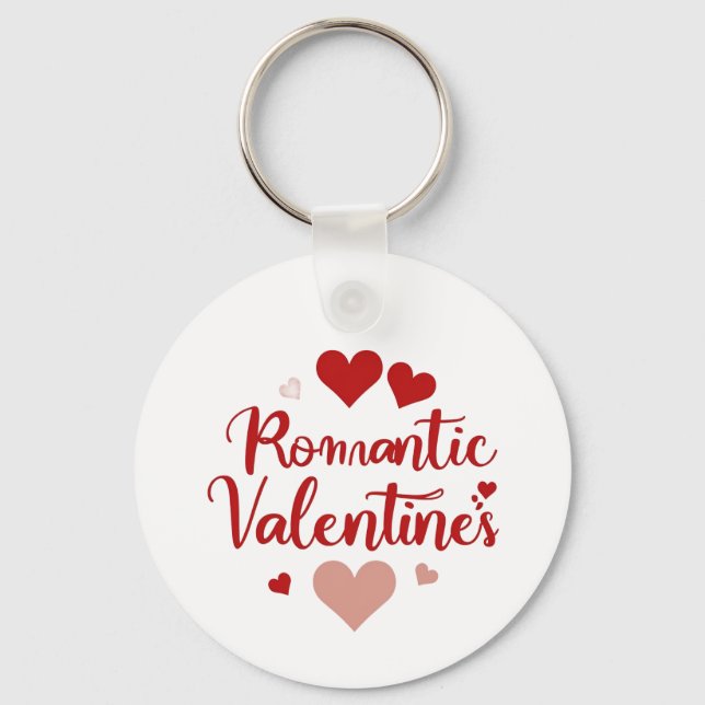Minimal Valentine’s Day Love Typography Design | R Keychain (Front)