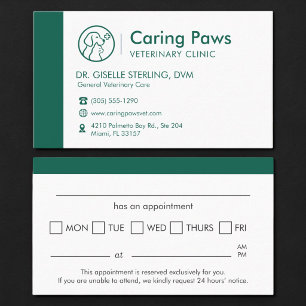 Minimal Veterinary Clinic Appointment Reminder Card