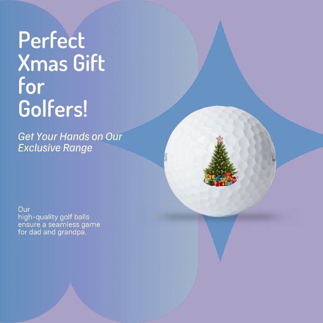 Minimal vintage christmas presents pine tree decor golf balls (Creator Uploaded)