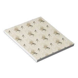 Minimal Vintage Lily Bird Elegant Antique Notepad