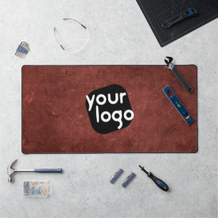   Minimal Vintage Neutral Add Your Logo Terracotta Desk Mat