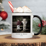 Minimal Vintage One Photo Personalized Christmas Coffee Mug<br><div class="desc">Unveil the charm of the season with our "Minimal Vintage One Photo" Personalized Christmas Coffee Mug. This mug is more than just a beverage holder; it's a cherished memory keeper. Featuring your treasured vintage family photo and adorned with timeless typewriter text, it's a heartfelt addition to your holiday traditions. This...</div>
