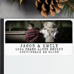 Minimal Vintage One Photo Personalized Christmas Label<br><div class="desc">Elevate your holiday mailings with our "Minimal Vintage One Photo" Personalized Christmas Address Labels. These labels effortlessly blend timeless charm with a personal touch by featuring your cherished family photo in an elegant typewriter-style frame. Our one-photo design adds a personal and memorable touch to your holiday correspondence, making your cards...</div>