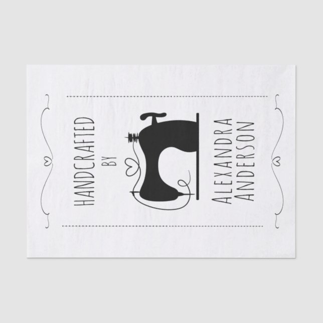 Minimal Vintage Sewing Machine Hand Craft Tissue Paper (Front)
