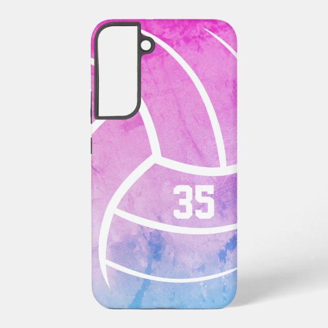 minimal volleyball girly pastels  samsung galaxy s22+ case (Back)