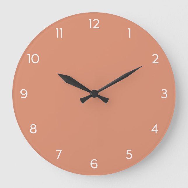 Minimal Wall Clock - Coral Pink (Front)