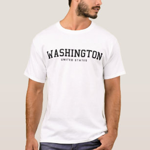 Minimal Washington USA State Name Sport Graphic T-Shirt